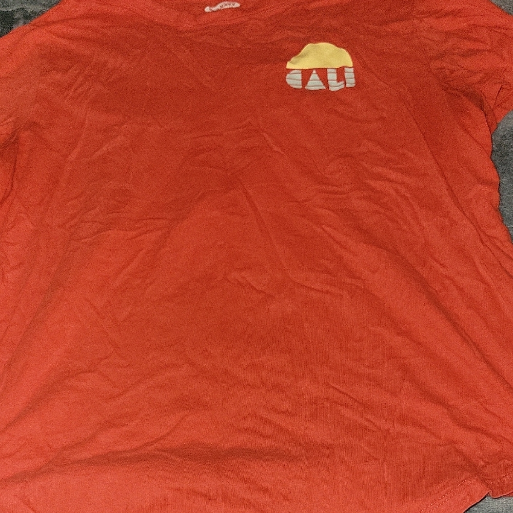 Cali Red T-Shirt with Yellow Graphic